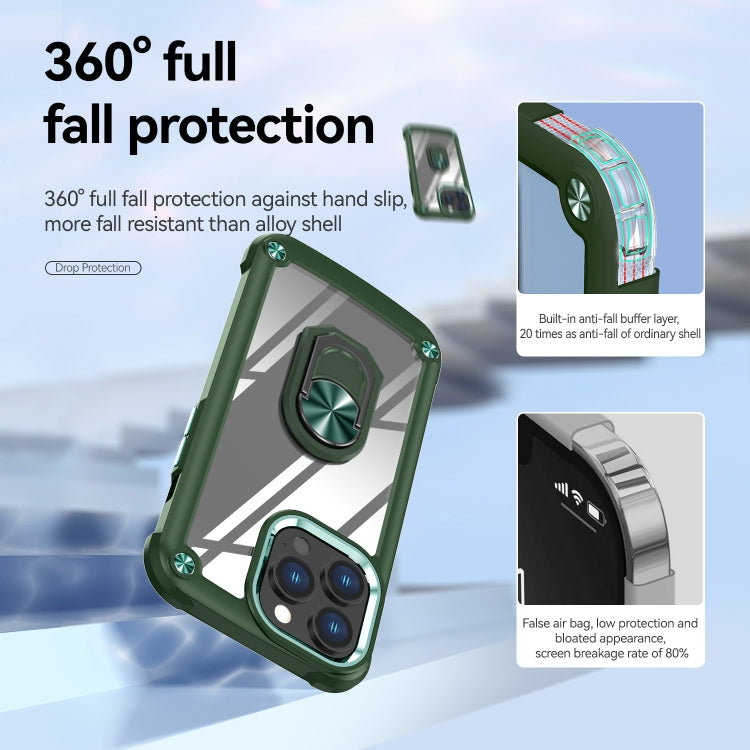 For iPhone 13 Pro TPU + PC Lens Protection Phone Case with Ring Holder