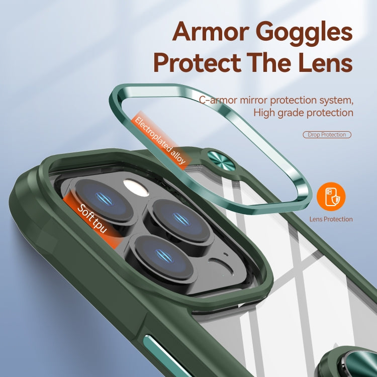 For iPhone 13 Pro TPU + PC Lens Protection Phone Case with Ring Holder
