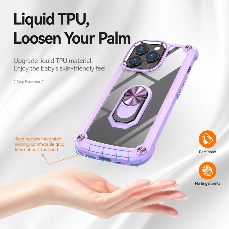 For iPhone 13 Pro TPU + PC Lens Protection Phone Case with Ring Holder