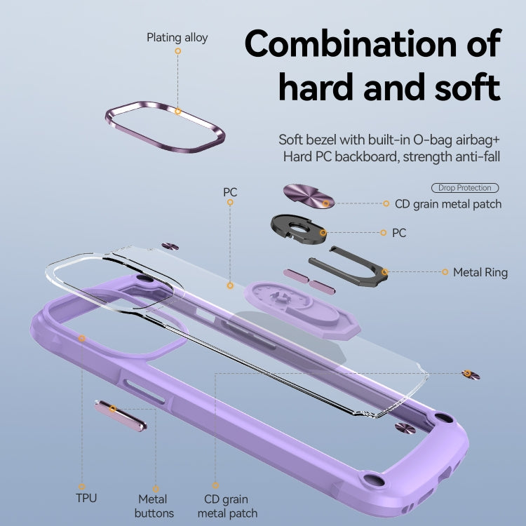 For iPhone 13 Pro TPU + PC Lens Protection Phone Case with Ring Holder