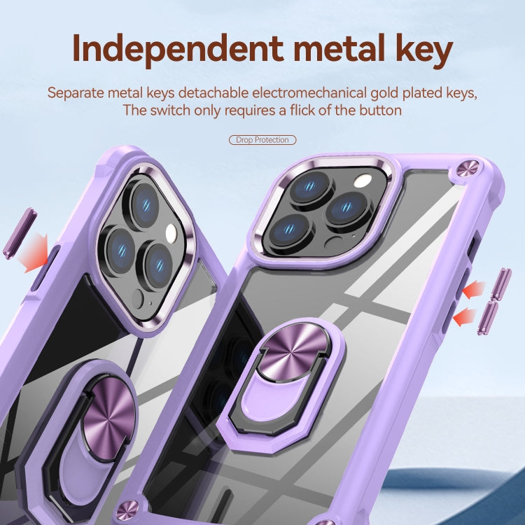 For iPhone 13 Pro TPU + PC Lens Protection Phone Case with Ring Holder
