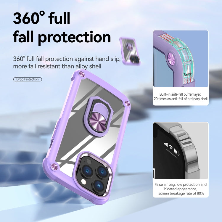 For iPhone 13 Pro TPU + PC Lens Protection Phone Case with Ring Holder