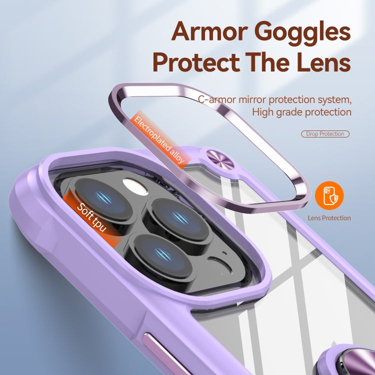 For iPhone 13 Pro TPU + PC Lens Protection Phone Case with Ring Holder