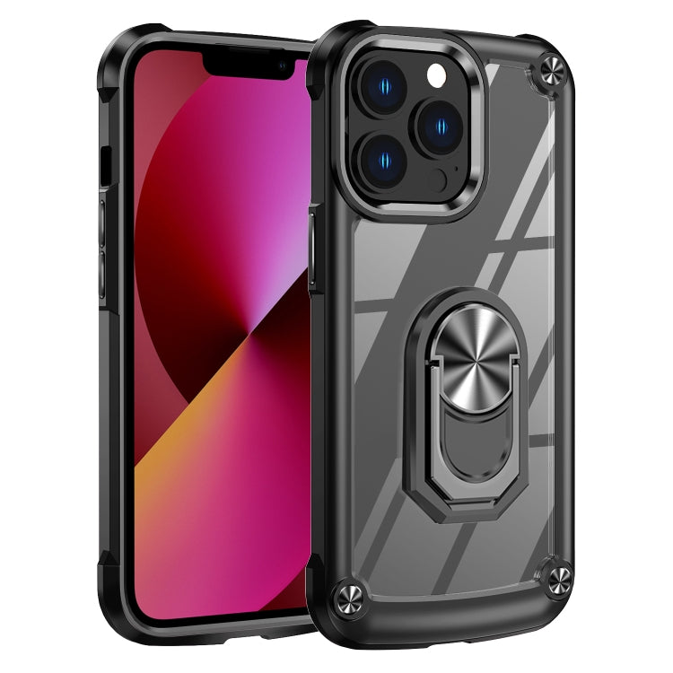 For iPhone 13 Pro Max TPU + PC Lens Protection Phone Case with Ring Holder