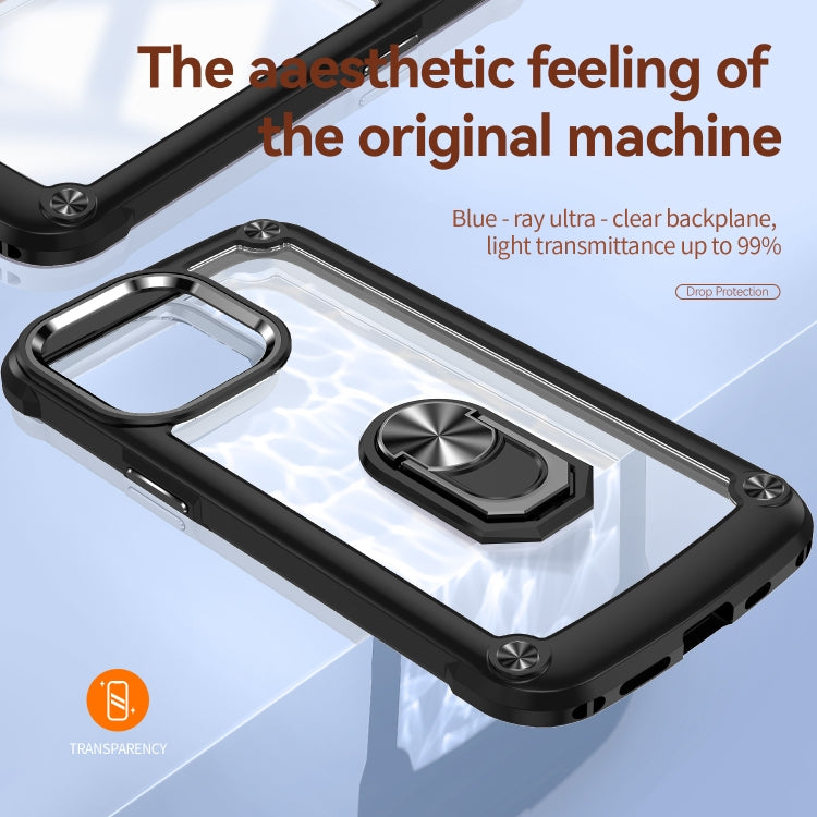 For iPhone 13 Pro Max TPU + PC Lens Protection Phone Case with Ring Holder