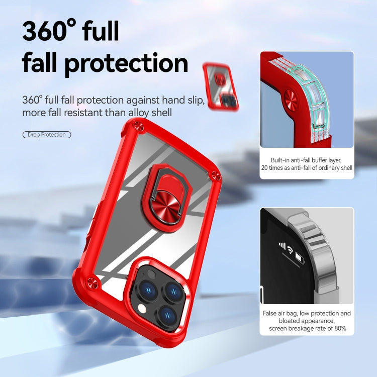 For iPhone 13 Pro Max TPU + PC Lens Protection Phone Case with Ring Holder