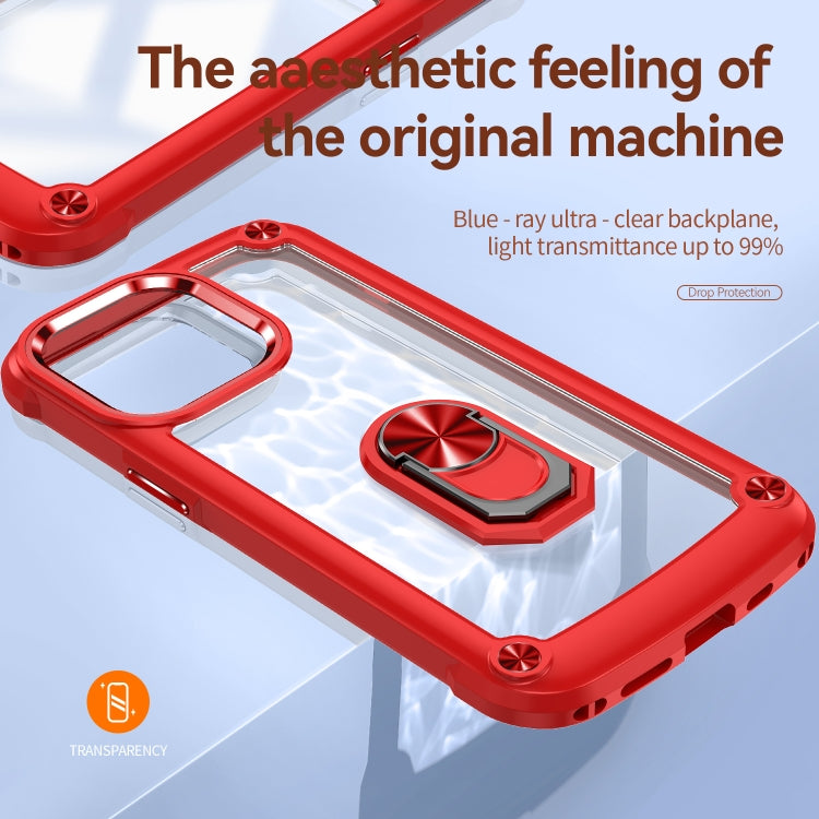 For iPhone 13 Pro Max TPU + PC Lens Protection Phone Case with Ring Holder