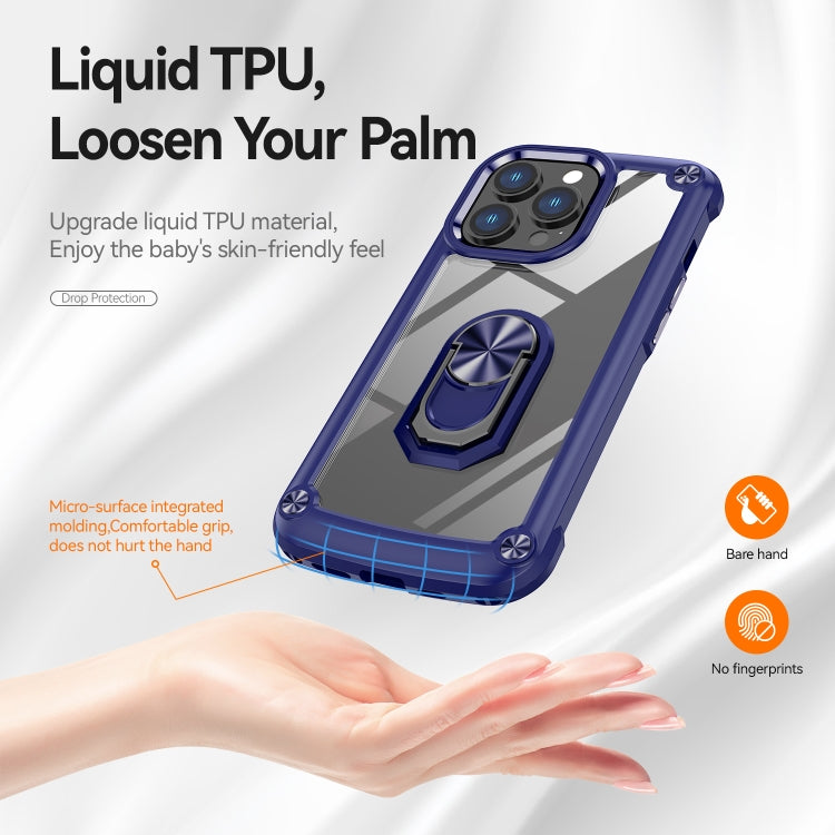 For iPhone 13 Pro Max TPU + PC Lens Protection Phone Case with Ring Holder