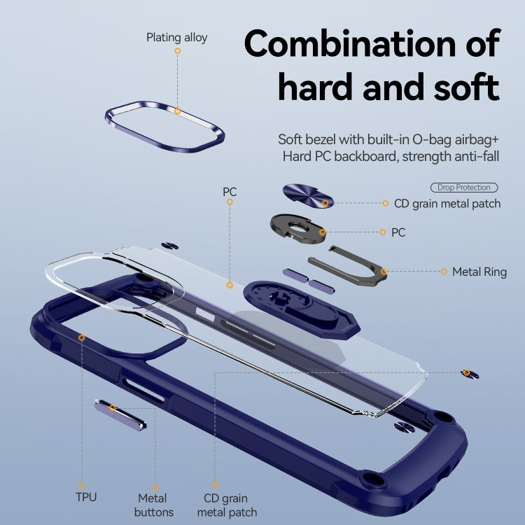 For iPhone 13 Pro Max TPU + PC Lens Protection Phone Case with Ring Holder