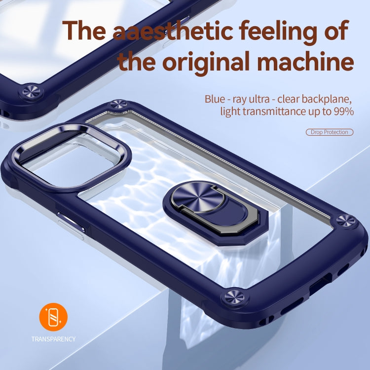 For iPhone 13 Pro Max TPU + PC Lens Protection Phone Case with Ring Holder