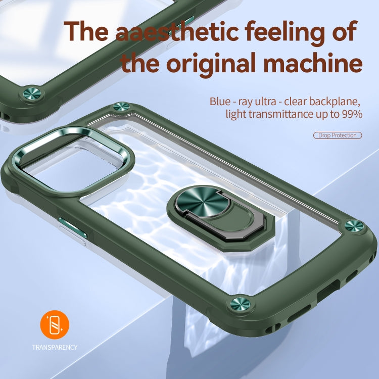 For iPhone 13 Pro Max TPU + PC Lens Protection Phone Case with Ring Holder