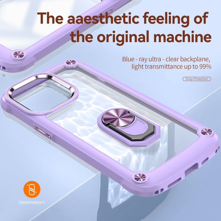 For iPhone 13 Pro Max TPU + PC Lens Protection Phone Case with Ring Holder