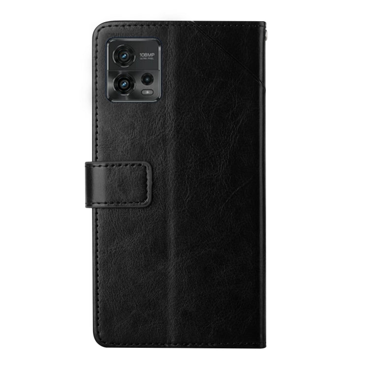 For Motorola Moto G72 4G HT01 Y-shaped Pattern Flip Leather Phone Case