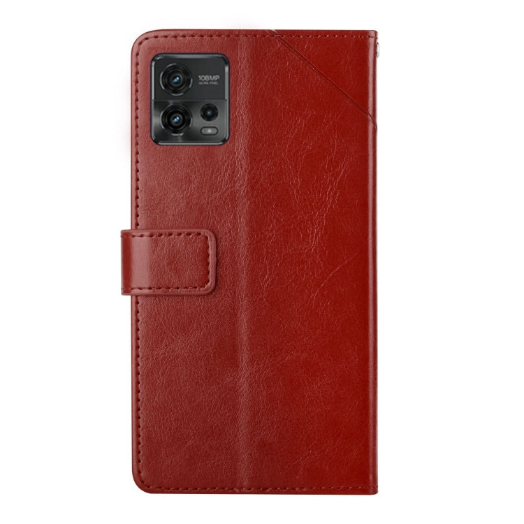 For Motorola Moto G72 4G HT01 Y-shaped Pattern Flip Leather Phone Case