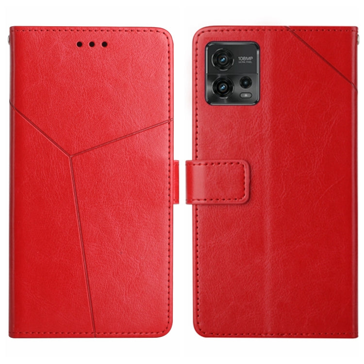 For Motorola Moto G72 4G HT01 Y-shaped Pattern Flip Leather Phone Case