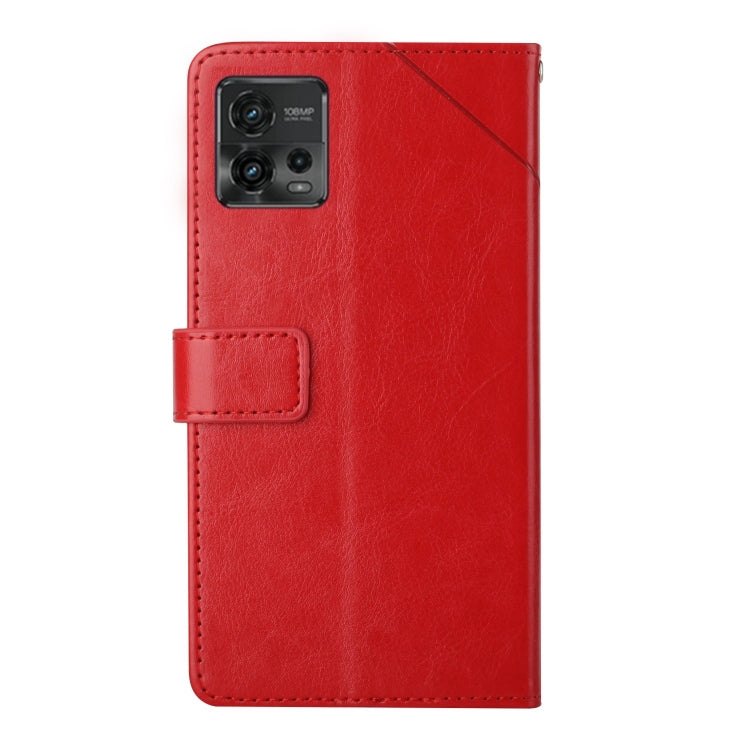 For Motorola Moto G72 4G HT01 Y-shaped Pattern Flip Leather Phone Case