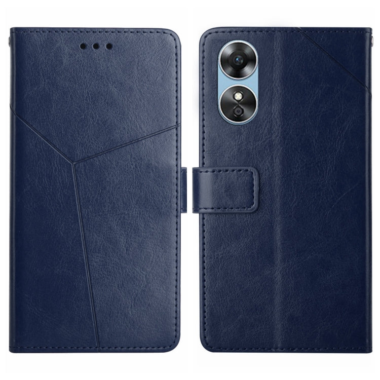 For OPPO A17 HT01 Y-shaped Pattern Flip Leather Phone Case