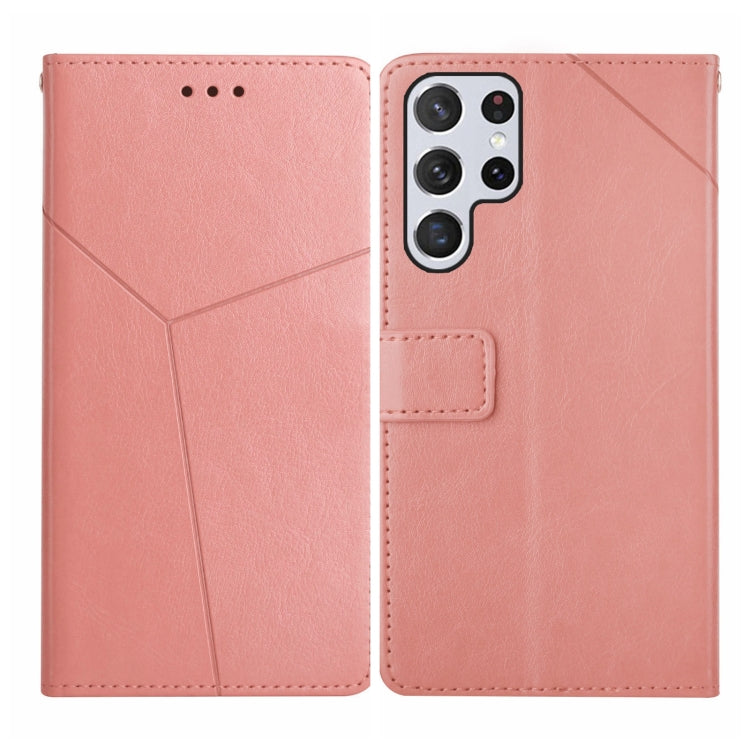 For Samsung Galaxy S23 Ultra 5G HT01 Y-shaped Pattern Flip Leather Phone Case