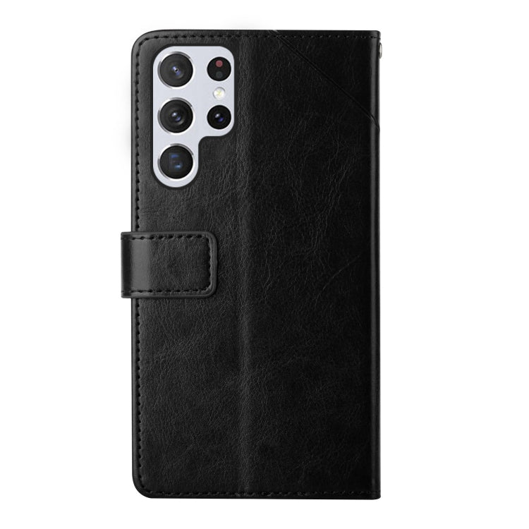 For Samsung Galaxy S23 Ultra 5G HT01 Y-shaped Pattern Flip Leather Phone Case