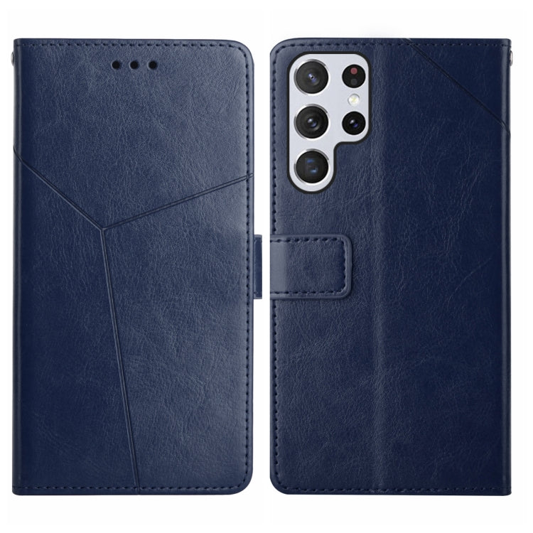 For Samsung Galaxy S23 Ultra 5G HT01 Y-shaped Pattern Flip Leather Phone Case