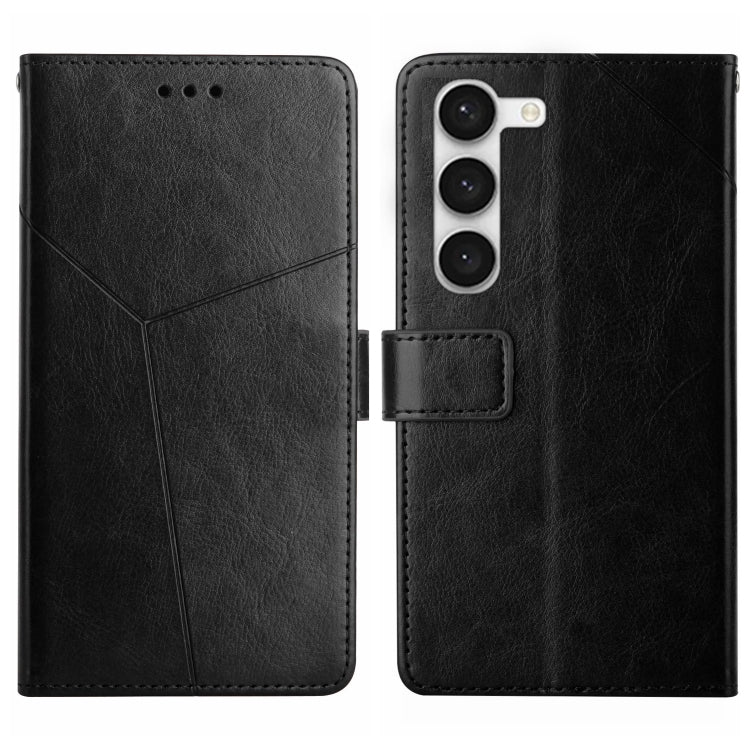 For Samsung Galaxy S23 5G HT01 Y-shaped Pattern Flip Leather Phone Case