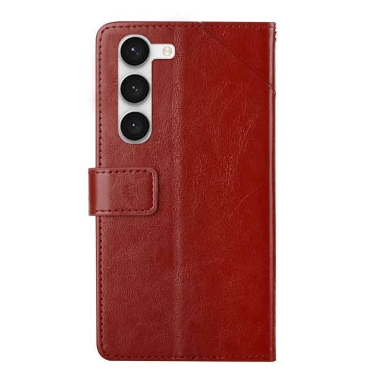For Samsung Galaxy S23 5G HT01 Y-shaped Pattern Flip Leather Phone Case