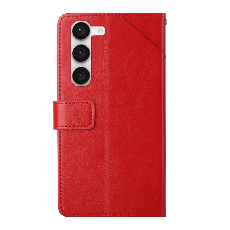 For Samsung Galaxy S23 5G HT01 Y-shaped Pattern Flip Leather Phone Case