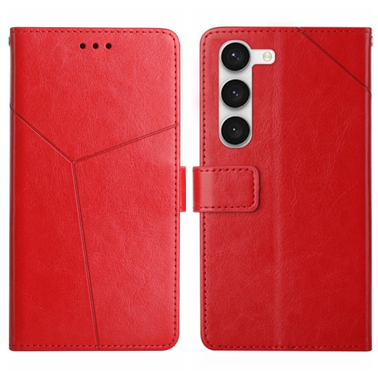 For Samsung Galaxy S23+ 5G HT01 Y-shaped Pattern Flip Leather Phone Case