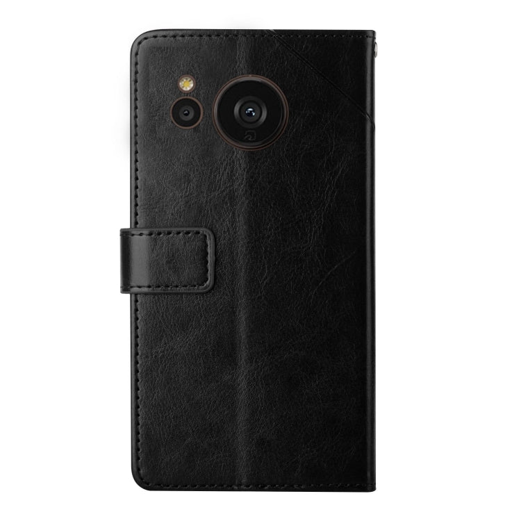 For Sharp Aquos Sense7 SH-V48 HT01 Y-shaped Pattern Flip Leather Phone Case