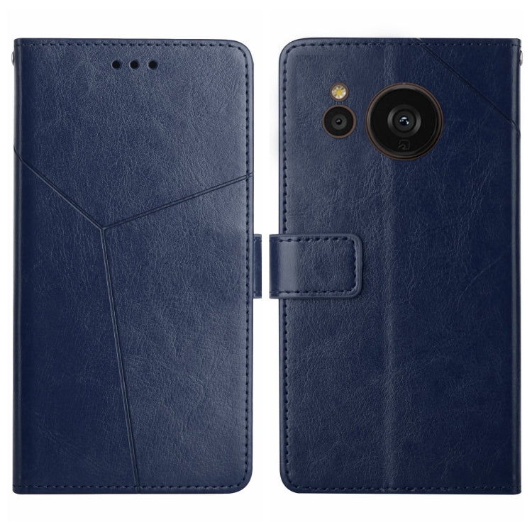 For Sharp Aquos Sense7 SH-V48 HT01 Y-shaped Pattern Flip Leather Phone Case