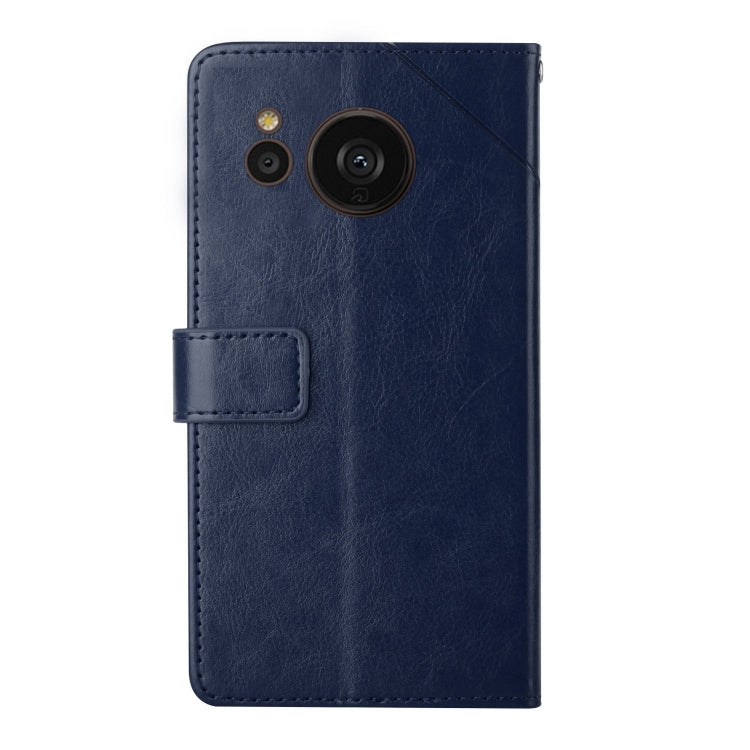For Sharp Aquos Sense7 SH-V48 HT01 Y-shaped Pattern Flip Leather Phone Case