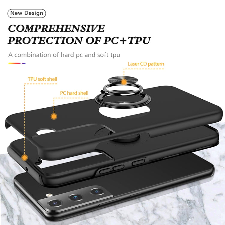 For Samsung Galaxy S22 5G PC + TPU Magnetic Phone Case with Invisible Ring Holder