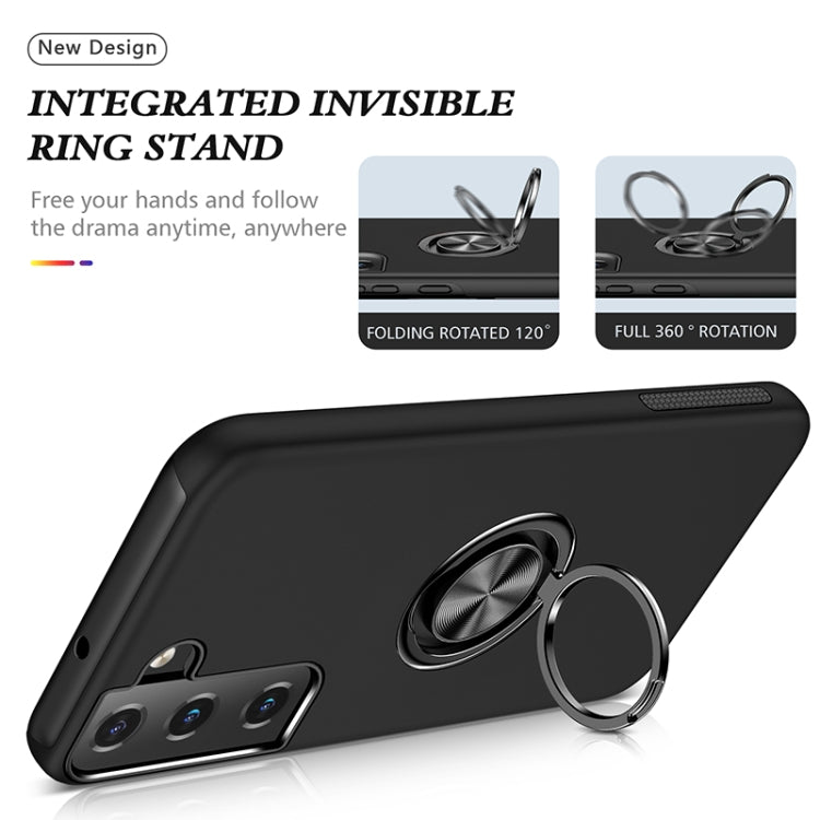 For Samsung Galaxy S22 5G PC + TPU Magnetic Phone Case with Invisible Ring Holder