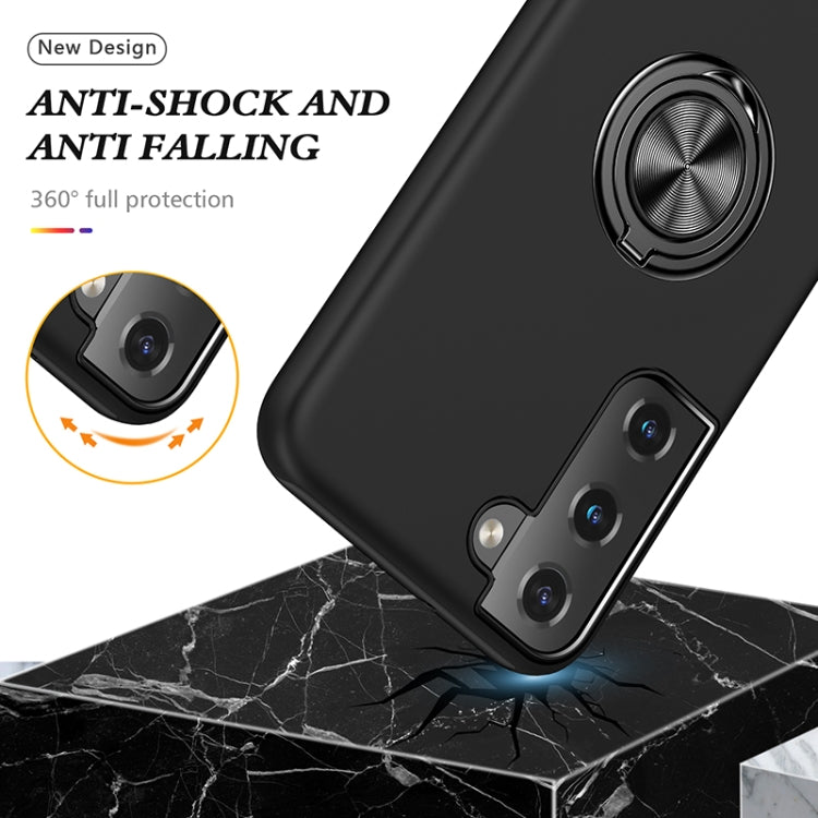 For Samsung Galaxy S22 5G PC + TPU Magnetic Phone Case with Invisible Ring Holder
