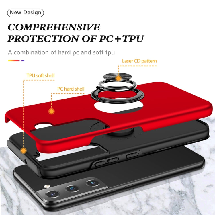For Samsung Galaxy S22 5G PC + TPU Magnetic Phone Case with Invisible Ring Holder