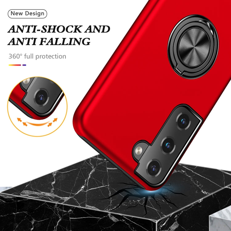 For Samsung Galaxy S22 5G PC + TPU Magnetic Phone Case with Invisible Ring Holder