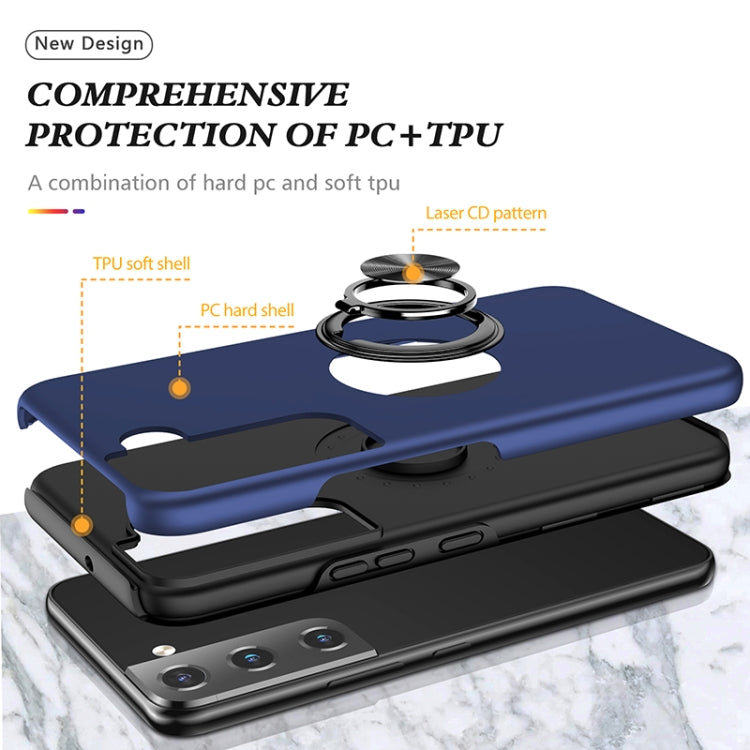 For Samsung Galaxy S22 5G PC + TPU Magnetic Phone Case with Invisible Ring Holder