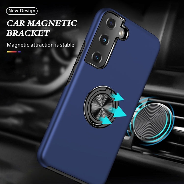 For Samsung Galaxy S22 5G PC + TPU Magnetic Phone Case with Invisible Ring Holder