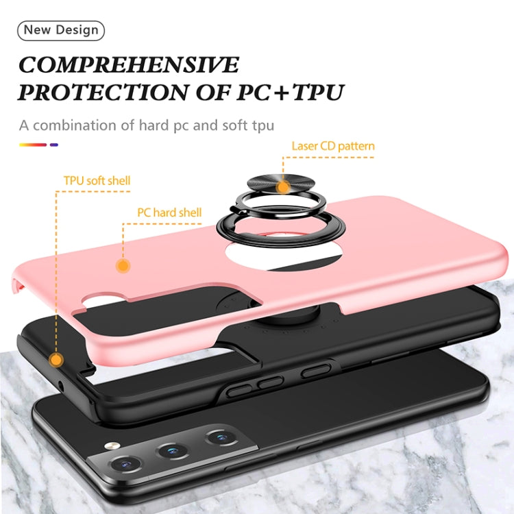 For Samsung Galaxy S22 5G PC + TPU Magnetic Phone Case with Invisible Ring Holder