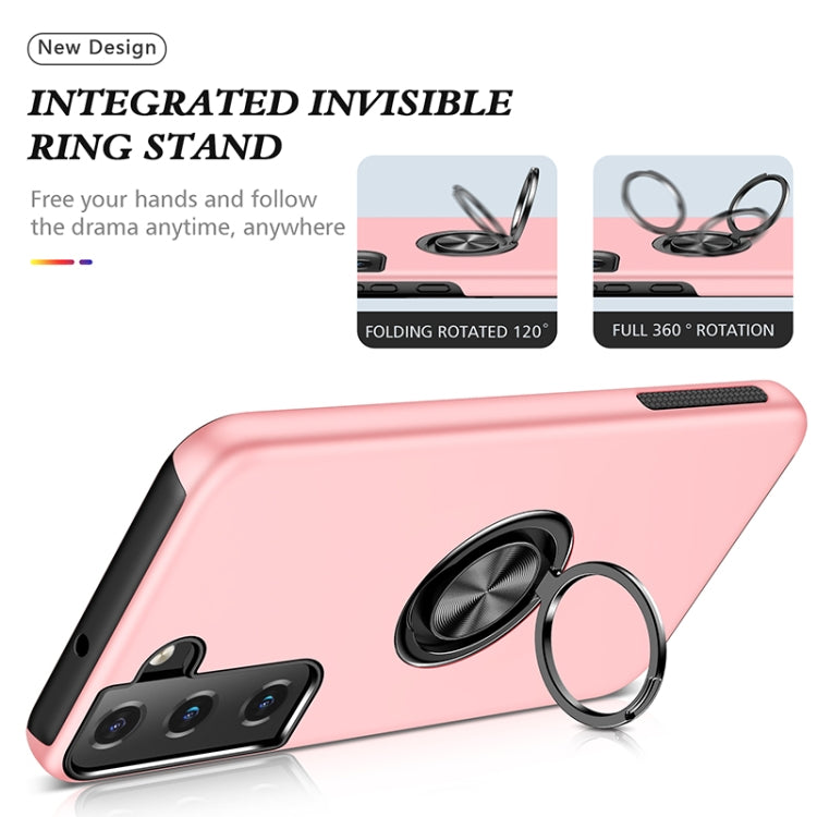 For Samsung Galaxy S22 5G PC + TPU Magnetic Phone Case with Invisible Ring Holder