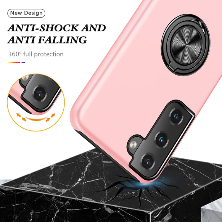 For Samsung Galaxy S22 5G PC + TPU Magnetic Phone Case with Invisible Ring Holder