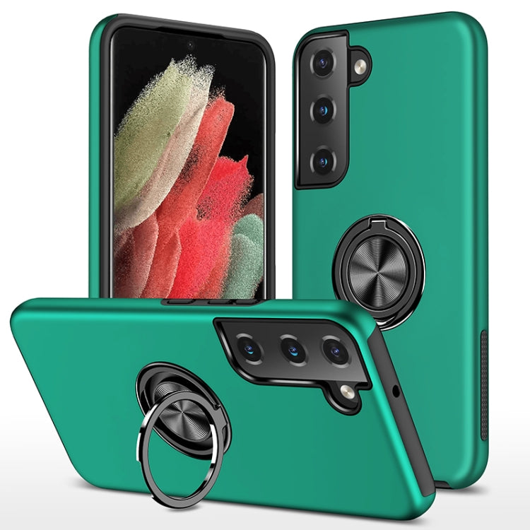 For Samsung Galaxy S22 5G PC + TPU Magnetic Phone Case with Invisible Ring Holder
