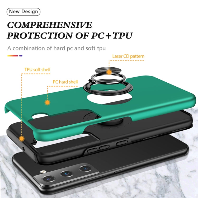 For Samsung Galaxy S22 5G PC + TPU Magnetic Phone Case with Invisible Ring Holder