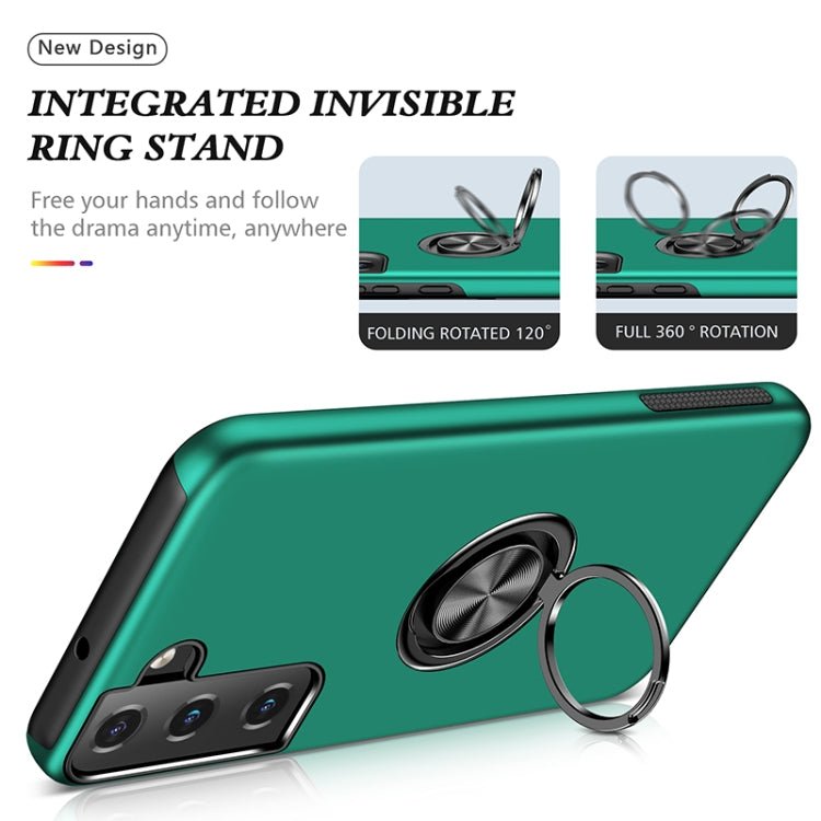 For Samsung Galaxy S22 5G PC + TPU Magnetic Phone Case with Invisible Ring Holder