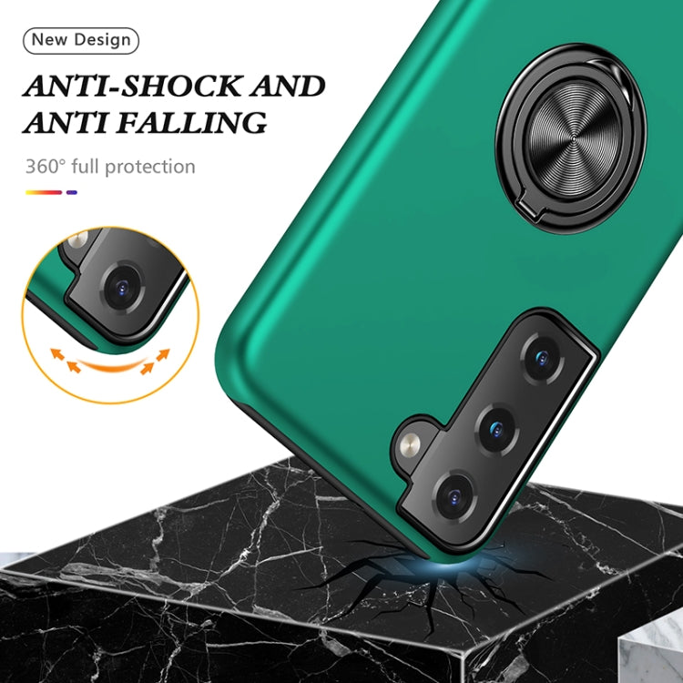 For Samsung Galaxy S22 5G PC + TPU Magnetic Phone Case with Invisible Ring Holder