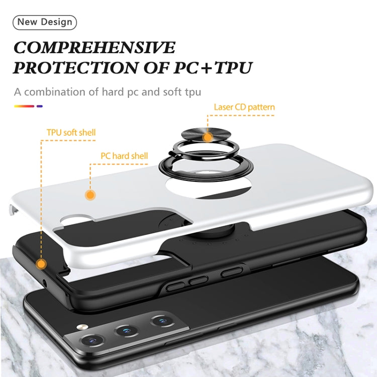 For Samsung Galaxy S22 5G PC + TPU Magnetic Phone Case with Invisible Ring Holder