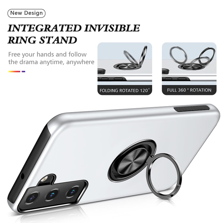 For Samsung Galaxy S22 5G PC + TPU Magnetic Phone Case with Invisible Ring Holder
