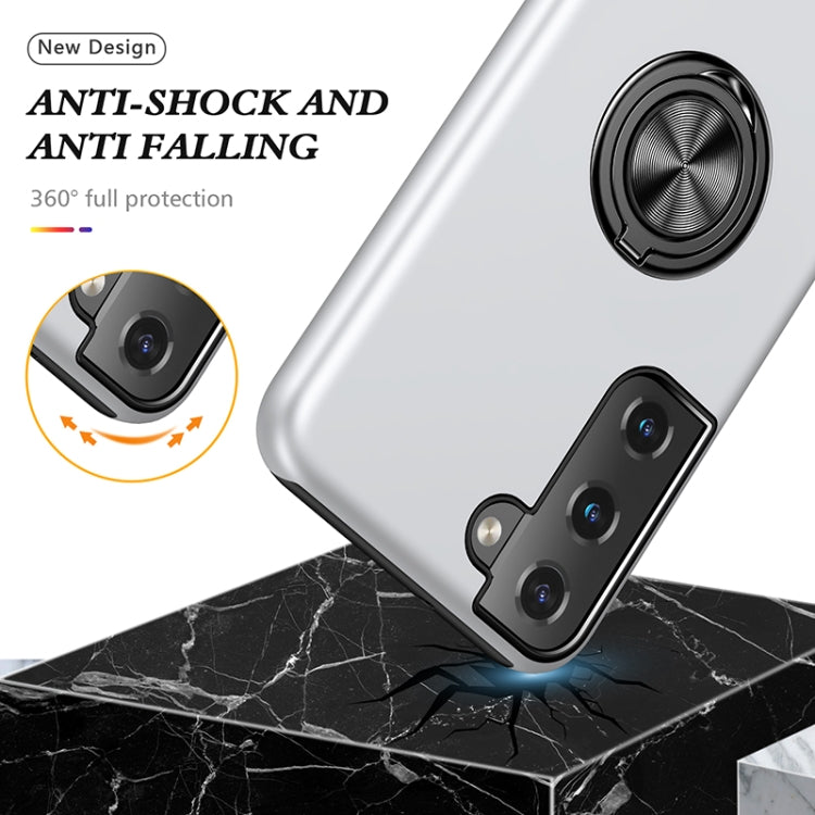 For Samsung Galaxy S22 5G PC + TPU Magnetic Phone Case with Invisible Ring Holder