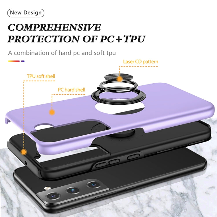 For Samsung Galaxy S22 5G PC + TPU Magnetic Phone Case with Invisible Ring Holder