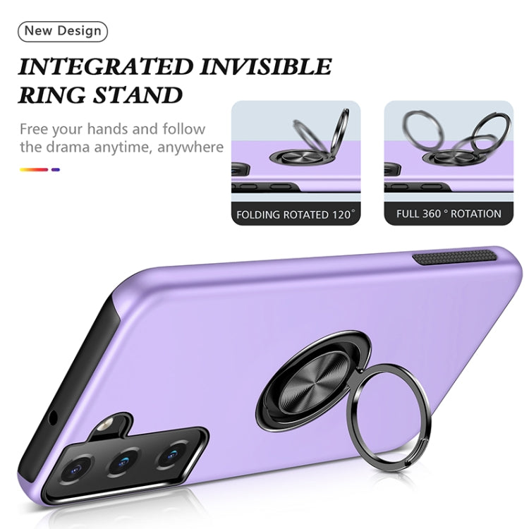 For Samsung Galaxy S22 5G PC + TPU Magnetic Phone Case with Invisible Ring Holder